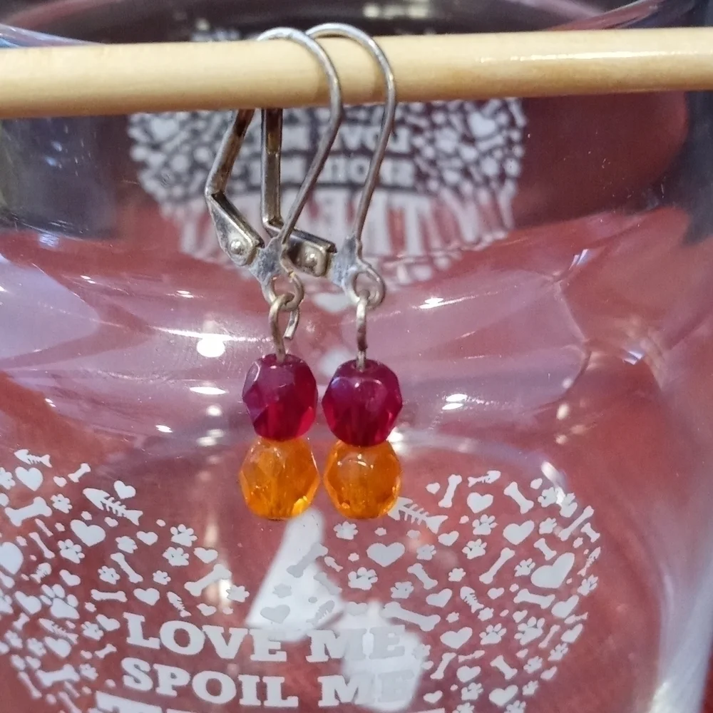 VT Hokiest color beaded earrings pierced